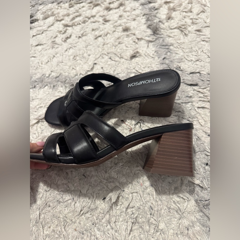 Thompson Black Block Heel Sandals - Picture 3 of 8
